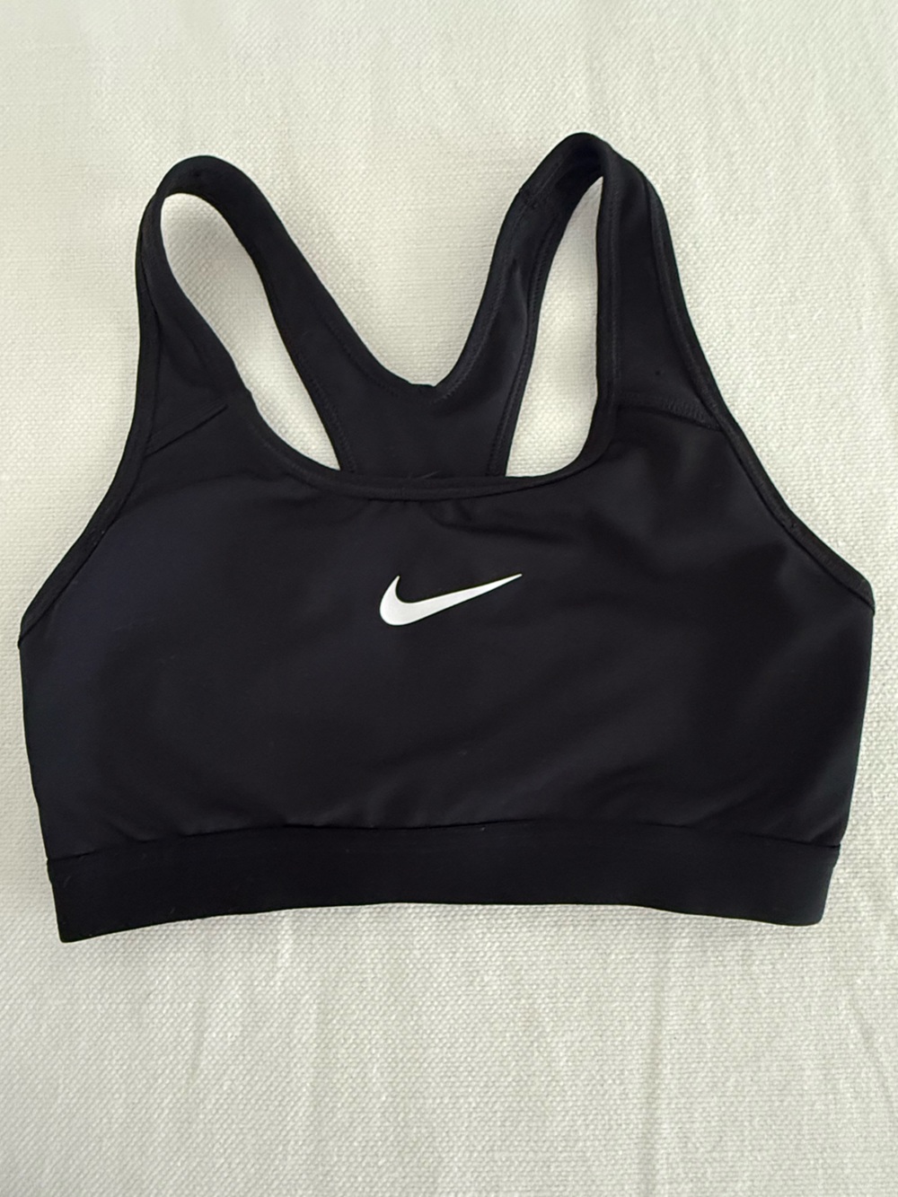 Nike Black Sports Bra with White Swoosh Logo